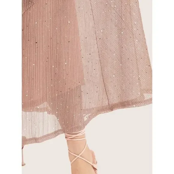 ✨ Plus Size 2X Dress with Ruffled Sleeves Sequins Sparkles & Pockets BloomChic - Picture 6 of 8